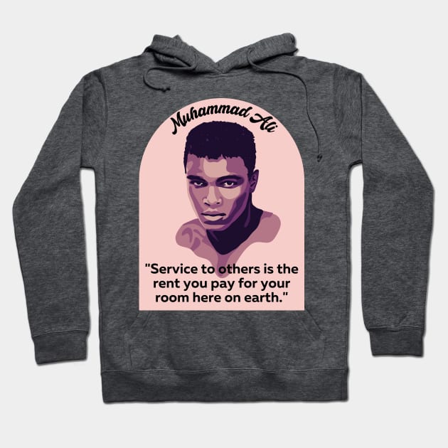 Muhammad Ali Portrait and Quote Hoodie by Slightly Unhinged